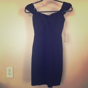 Black off the shoulder cocktail dress